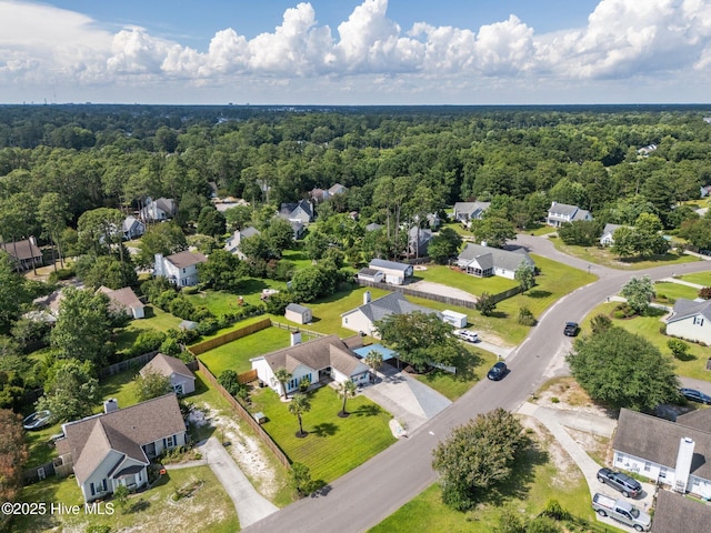 1005 Pleasant Dale Dr, Wilmington, NC 28412 - aerial perspective of suburban area featuring a heavily wooded area