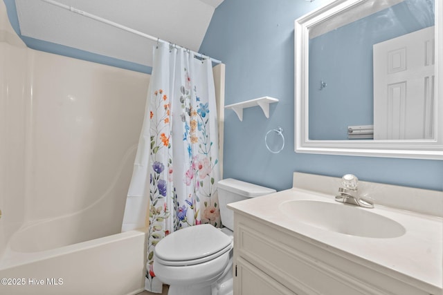 7405 Chickadee Ct, Sanford, NC 27332 - bathroom with vanity and shower / bath combo with shower curtain