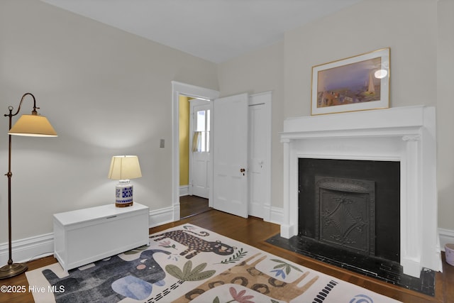 415 S 3rd St, Wilmington, NC 28401 - living area featuring a fireplace with flush hearth and wood finished floors
