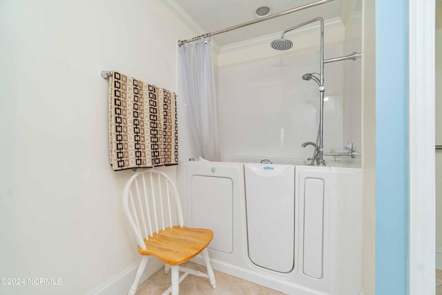 300 Midyette St Unit A15, Oriental, NC 28571 - bathroom featuring crown molding and tile patterned flooring