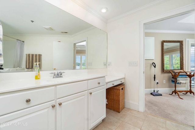 300 Midyette St Unit A15, Oriental, NC 28571 - full bathroom featuring vanity, crown molding, and tile patterned floors