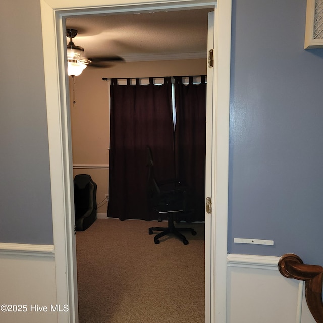 204 Tyree Rd, Kinston, NC 28504 - carpeted home office featuring ornamental molding