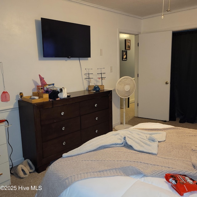 204 Tyree Rd, Kinston, NC 28504 - carpeted bedroom featuring ornamental molding
