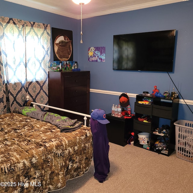 204 Tyree Rd, Kinston, NC 28504 - bedroom featuring carpet and ornamental molding