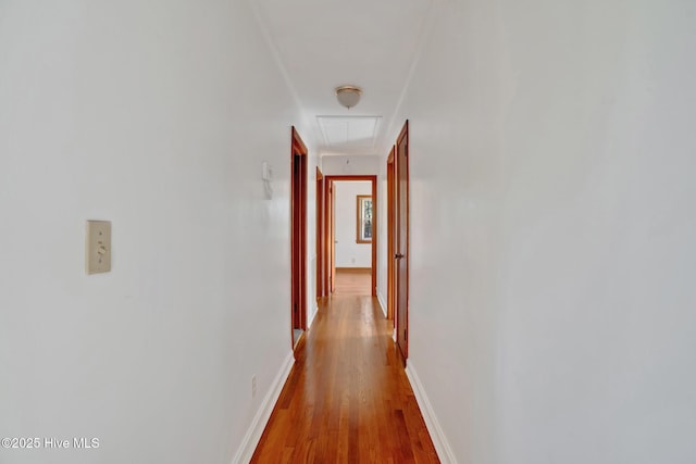 377 Louis Breeden Blvd, Hamlet, NC 28345 - hall featuring attic access and light wood-type flooring
