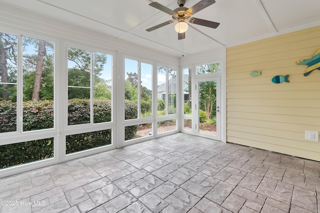 2955 Moorings Way SE, Southport, NC 28461 - unfurnished sunroom with ceiling fan