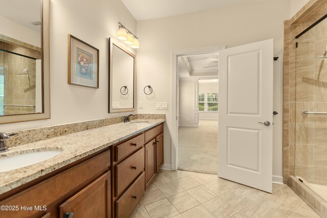 2955 Moorings Way SE, Southport, NC 28461 - full bathroom with double vanity and a tile shower