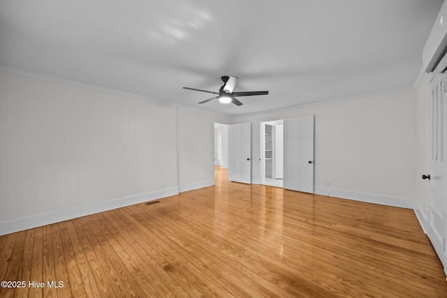 25967 US-264, Pantego, NC 27860 - unfurnished bedroom featuring light wood-type flooring, ornamental molding, and a ceiling fan