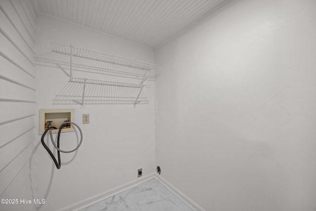 25967 US-264, Pantego, NC 27860 - laundry room featuring hookup for a washing machine, marble finish flooring, and electric dryer hookup