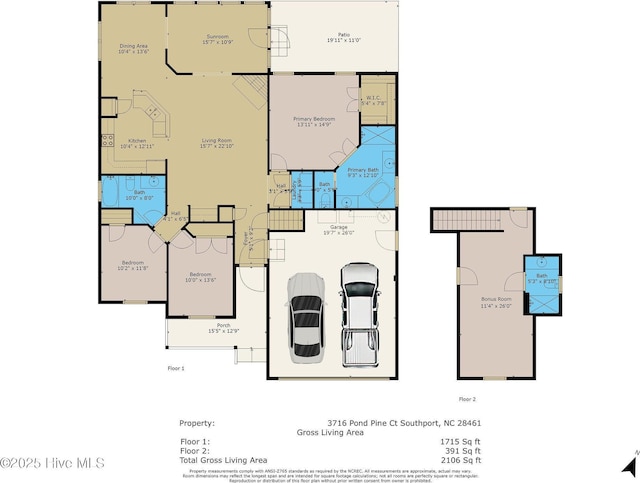 3716 Pond Pine Ct, Southport, NC 28461 - view of room layout