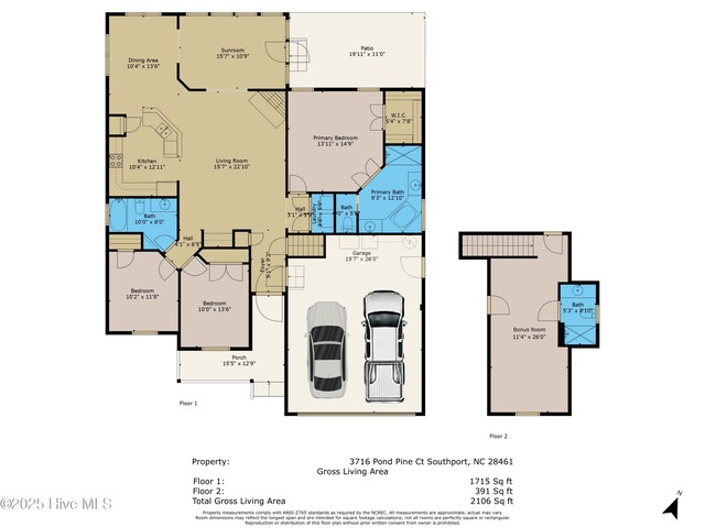 3716 Pond Pine Ct, Southport, NC 28461 - view of home floor plan