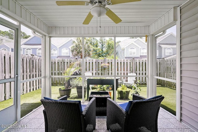 1022 Summer Woods Dr, Wilmington, NC 28412 - sunroom / solarium featuring a ceiling fan