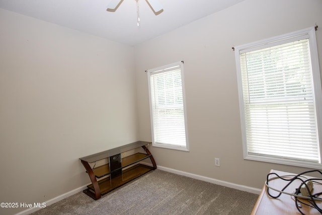 130 Pinecone Ct, Seven Lakes, NC 27376 - carpeted empty room featuring a ceiling fan and baseboards