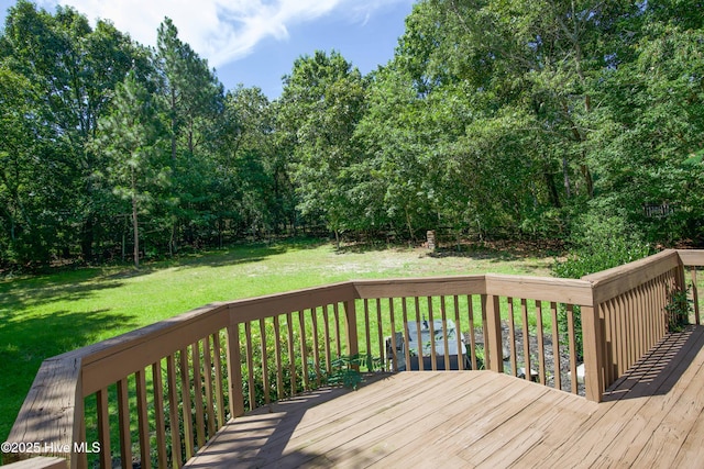 130 Pinecone Ct, Seven Lakes, NC 27376 - wooden terrace featuring a lawn