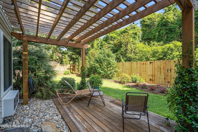 133 Graystone Rd, Wilmington, NC 28411 - wooden terrace with a fenced backyard and a pergola