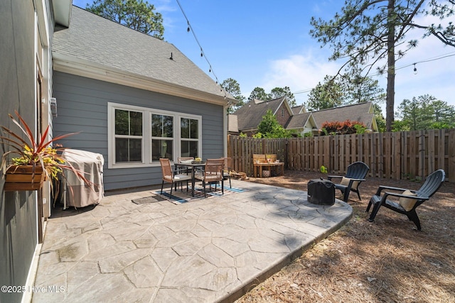 3 Glen Ross Dr, Pinehurst, NC 28374 - view of patio / terrace featuring a fire pit, outdoor dining space, and area for grilling