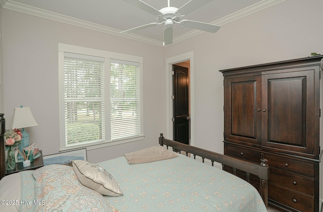 595 Wicklow Sq SW, Ocean Isle Beach, NC 28469 - bedroom with crown molding and ceiling fan