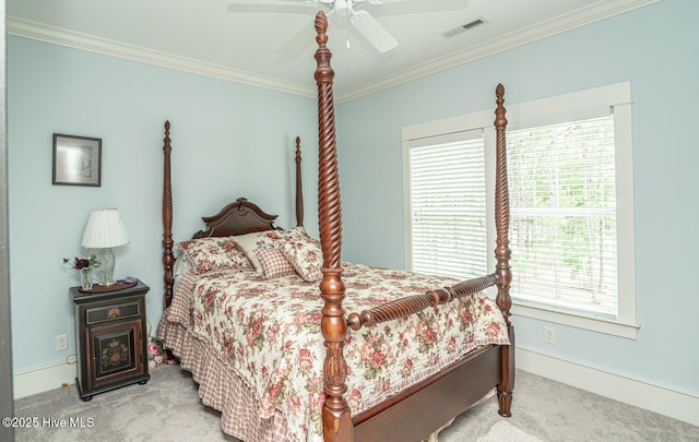595 Wicklow Sq SW, Ocean Isle Beach, NC 28469 - carpeted bedroom with ornamental molding and ceiling fan
