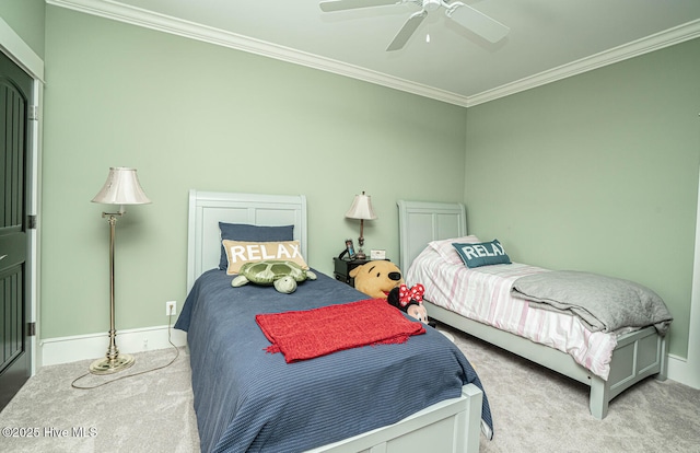 595 Wicklow Sq SW, Ocean Isle Beach, NC 28469 - bedroom featuring carpet flooring, crown molding, and a ceiling fan