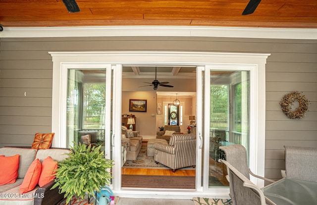 595 Wicklow Sq SW, Ocean Isle Beach, NC 28469 - entrance to property featuring a ceiling fan