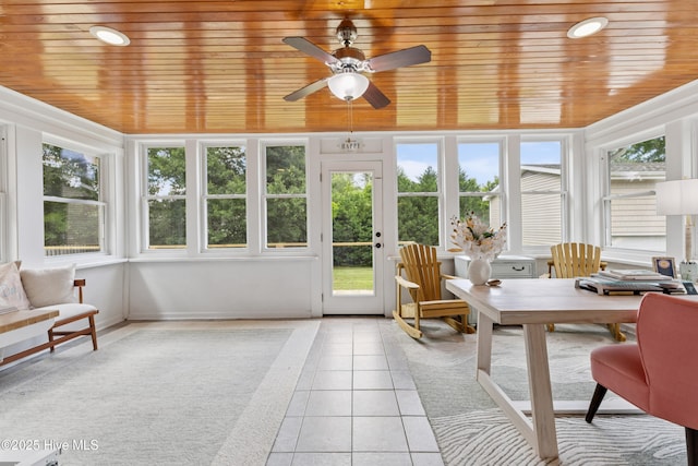 103 Coppers Trl, Wilmington, NC 28411 - sunroom with wood ceiling, plenty of natural light, tile patterned flooring, and french doors
