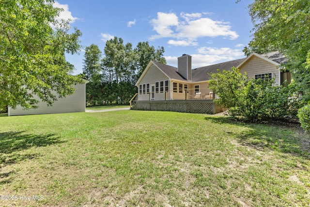 103 Coppers Trl, Wilmington, NC 28411 - view of green lawn with a deck