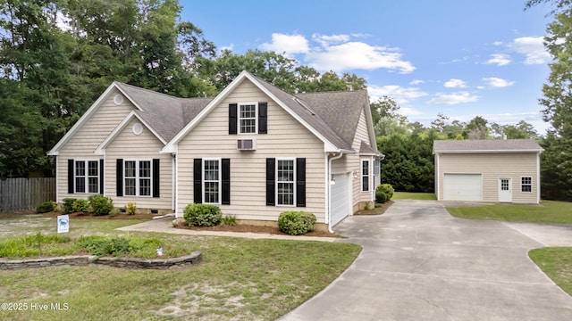 103 Coppers Trl, Wilmington, NC 28411 - traditional home featuring driveway, roof with shingles, an outbuilding, and a garage