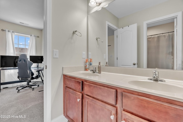 203 Mccain St, Beulaville, NC 28518 - full bathroom featuring double vanity and baseboards