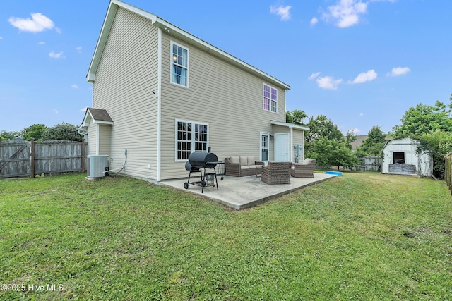 203 Mccain St, Beulaville, NC 28518 - back of house with an outdoor living space, a patio area, and a fenced backyard