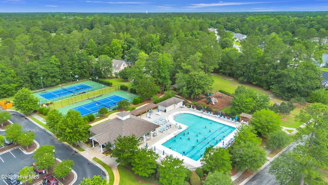 1514 Grandiflora Dr, Leland, NC 28451 - drone / aerial view of a heavily wooded area