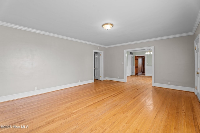 6074 NC-42 Hwy W, Macclesfield, NC 27852 - unfurnished room with a chandelier, light wood-type flooring, and crown molding