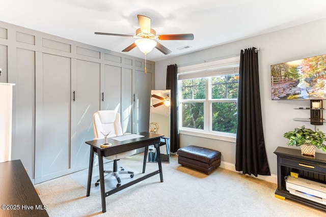 26 Calhoun Ln, Pinehurst, NC 28374 - office space featuring a ceiling fan and light colored carpet