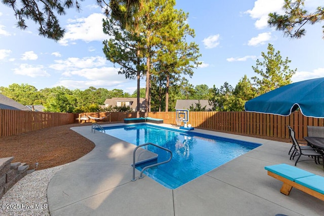 26 Calhoun Ln, Pinehurst, NC 28374 - view of swimming pool featuring a fenced backyard and a patio area