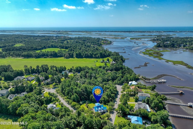 311 S Kingfisher Ln, Hampstead, NC 28443 - aerial view of a large body of water and a tree filled landscape