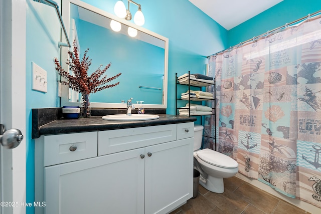 1602 Carolina Beach Ave N Unit 2, Carolina Beach, NC 28428 - full bath featuring vanity, a shower with curtain, and tile patterned floors