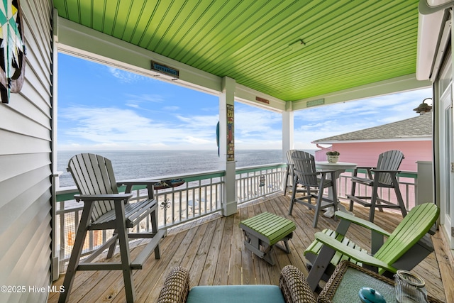 1602 Carolina Beach Ave N Unit 2, Carolina Beach, NC 28428 - deck with view of water and beach