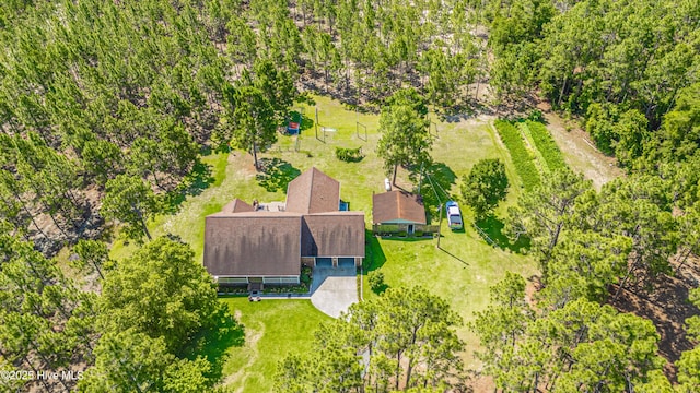 409 S Grace Chapel Church Rd, Hamlet, NC 28345 - view from above of property featuring a tree filled landscape
