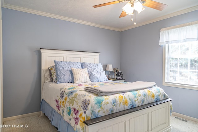 409 S Grace Chapel Church Rd, Hamlet, NC 28345 - bedroom featuring crown molding and ceiling fan
