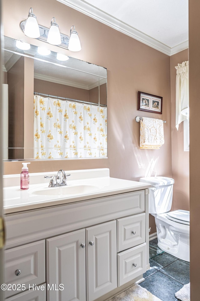 409 S Grace Chapel Church Rd, Hamlet, NC 28345 - bathroom featuring vanity and crown molding