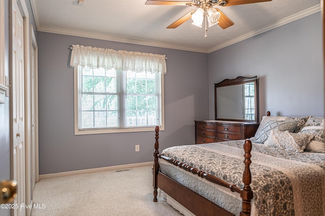 409 S Grace Chapel Church Rd, Hamlet, NC 28345 - bedroom with ornamental molding and a ceiling fan