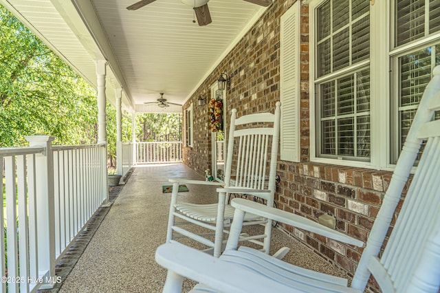 409 S Grace Chapel Church Rd, Hamlet, NC 28345 - covered porch with ceiling fan