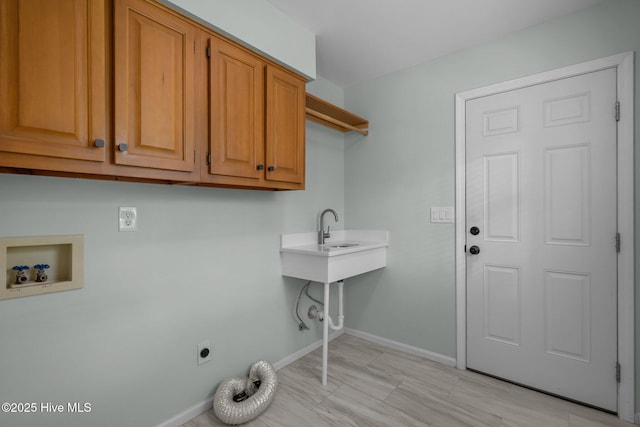 3313 Aster Ct, Wilmington, NC 28409 - laundry room with electric dryer hookup, hookup for a washing machine, and cabinet space
