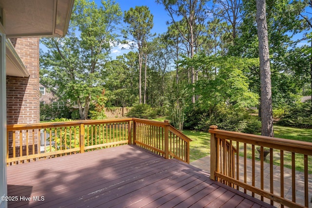 3313 Aster Ct, Wilmington, NC 28409 - wooden terrace with view of scattered trees
