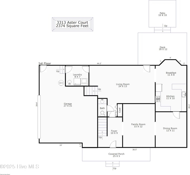 3313 Aster Ct, Wilmington, NC 28409 - view of home floor plan