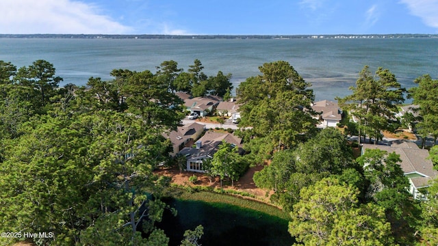 111 Mcginnis Dr, Pine Knoll Shores, NC 28512 - aerial view of property and surrounding area with a large body of water and nearby suburban area