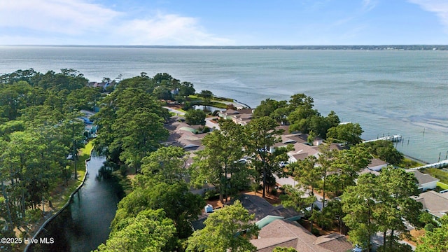 111 Mcginnis Dr, Pine Knoll Shores, NC 28512 - aerial overview of property's location with a large body of water and nearby suburban area