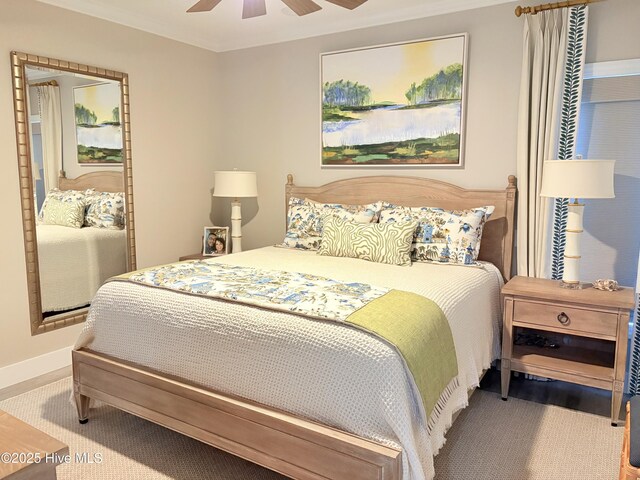 23 Leland St, Ocean Isle Beach, NC 28469 - bedroom with baseboards and ceiling fan