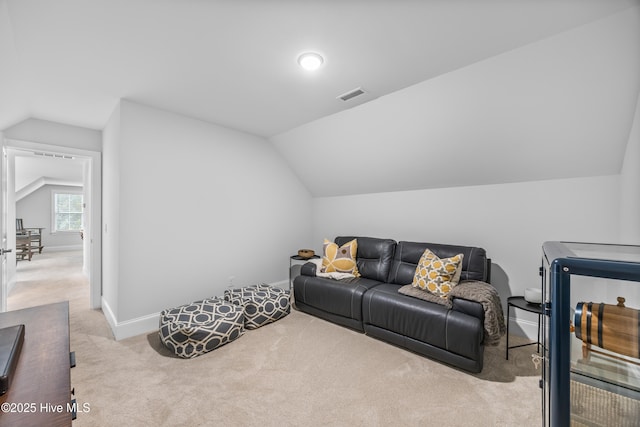 3478 Belle Meade Way NE, Leland, NC 28451 - carpeted living room featuring lofted ceiling and baseboards