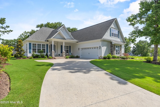 3478 Belle Meade Way NE, Leland, NC 28451 - craftsman house with concrete driveway, a garage, a front lawn, and a shingled roof