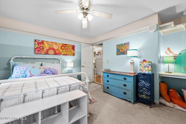 1484 Rays Bridge Rd, Whispering Pines, NC 28327 - bedroom with light carpet and ceiling fan